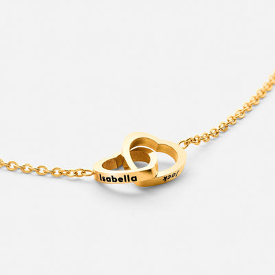 Spersonalizowany Naszyjnik z Dwoma Sercami