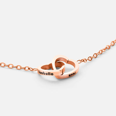 Spersonalizowany Naszyjnik z Dwoma Sercami