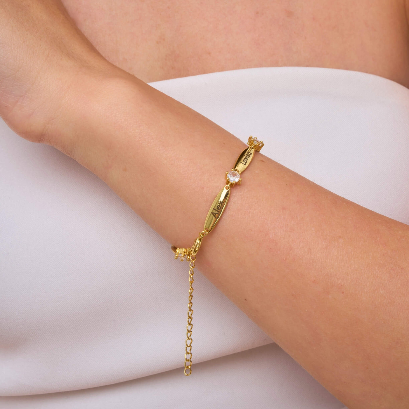 Personalizowana Bransoletka z Pręcikami i Kryształkami