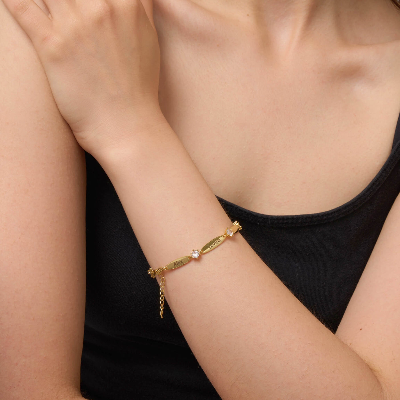 Personalizowana Bransoletka z Pręcikami i Kryształkami