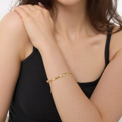 Personalizowana Bransoletka z Pręcikami i Kryształkami