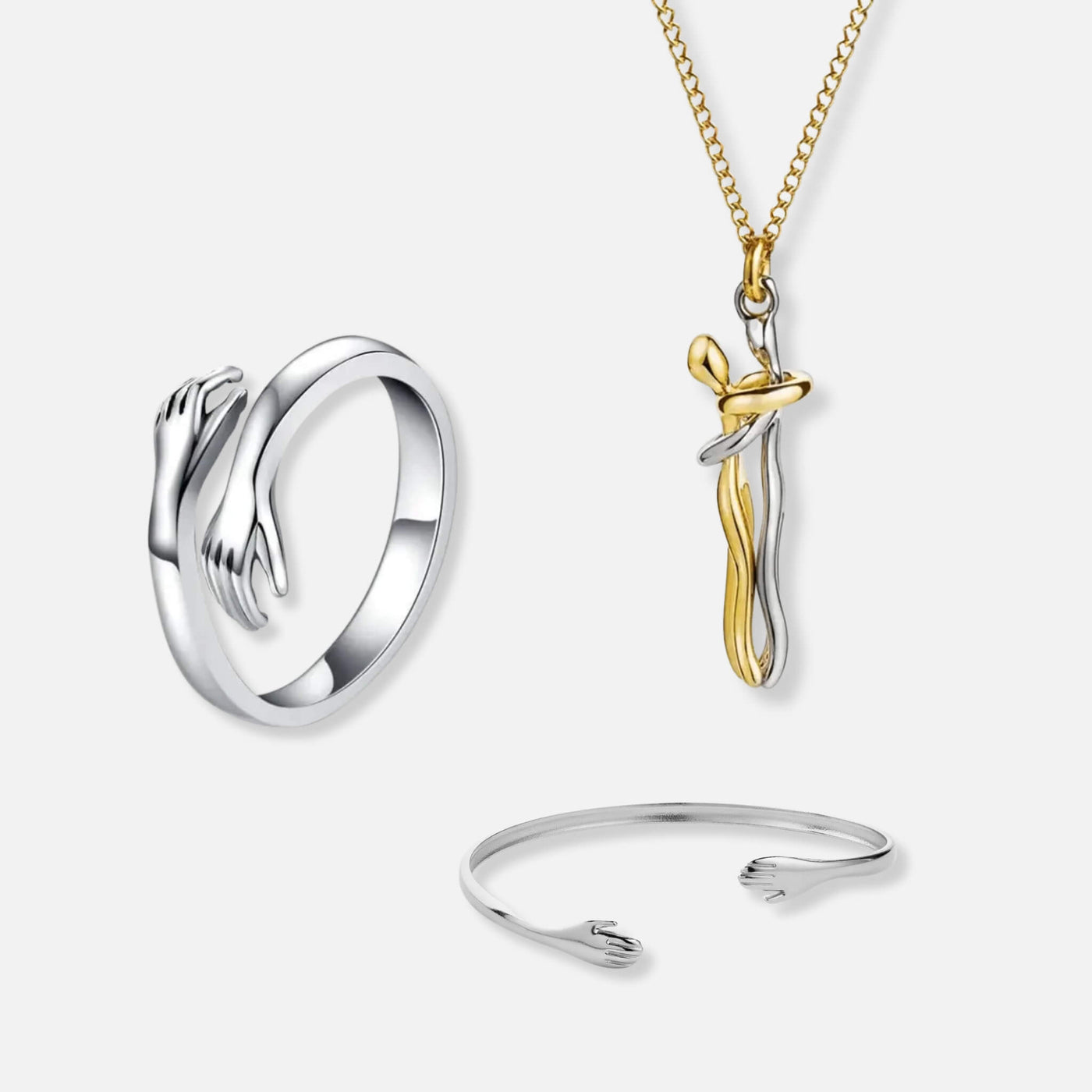 Pierścień Przytulania, Naszyjnik z Uściskiem & Bransoletka Przytulania